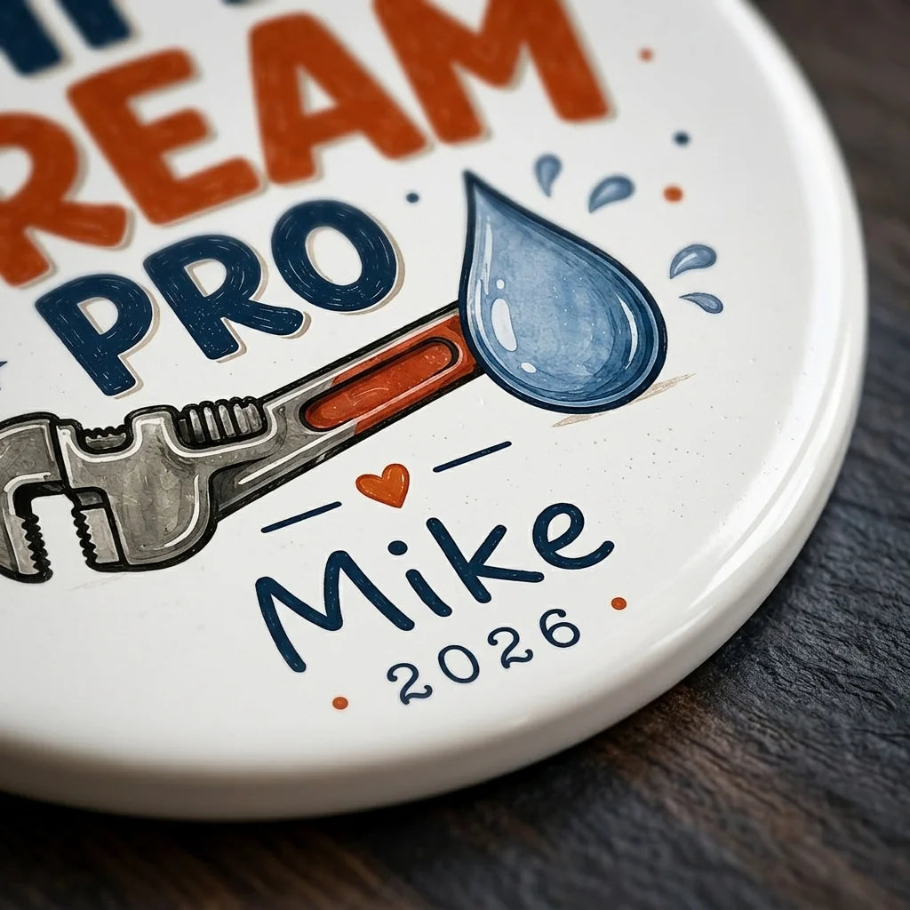 Plumber Personalized Trades Christmas Ornament 2026 detail