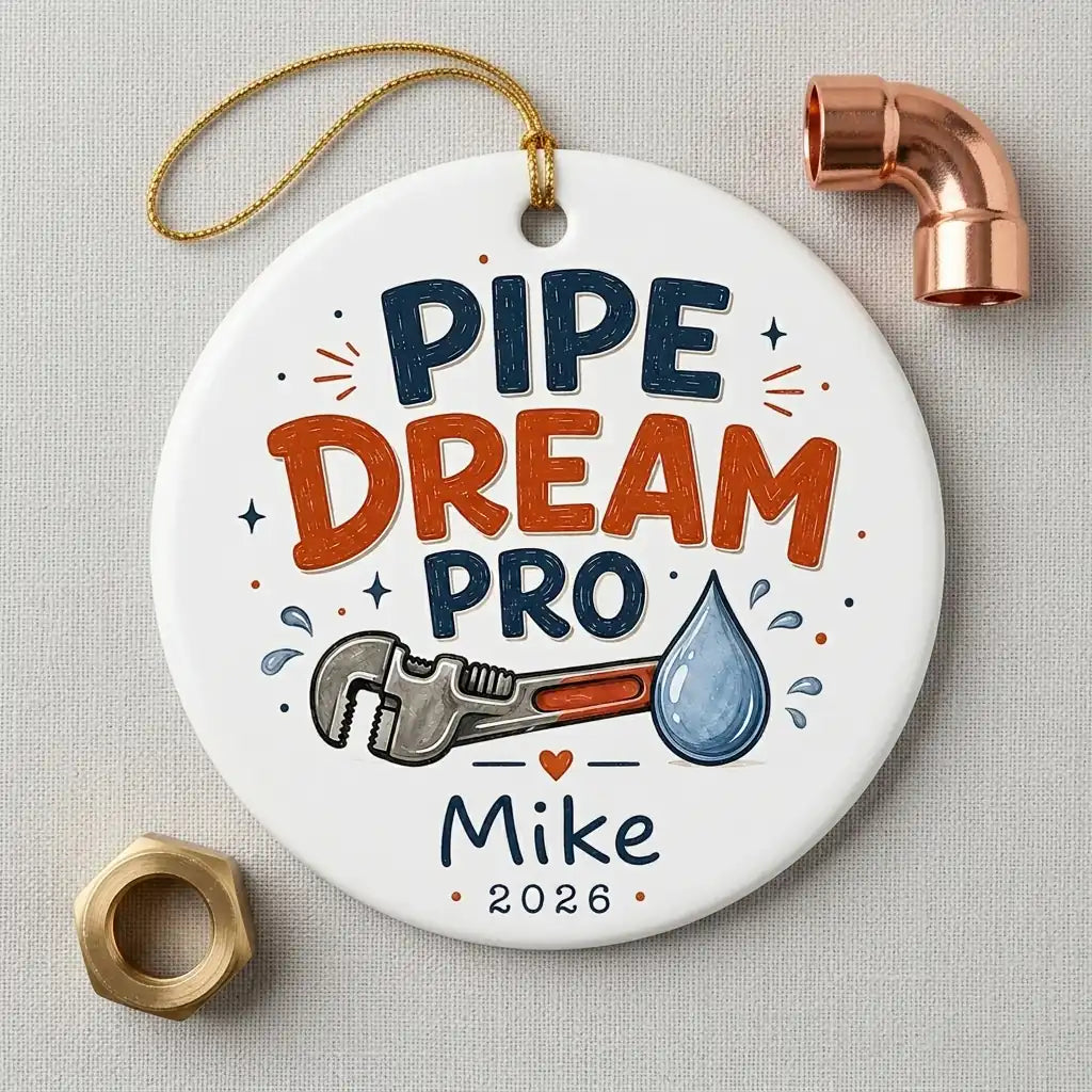 Plumber Personalized Trades Christmas Ornament 2026 detail 2