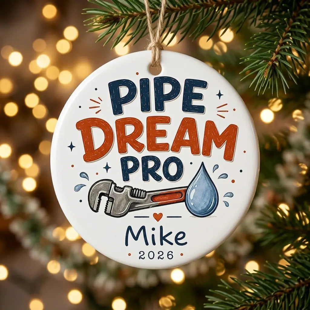Plumber Personalized Trades Christmas Ornament 2026 tree