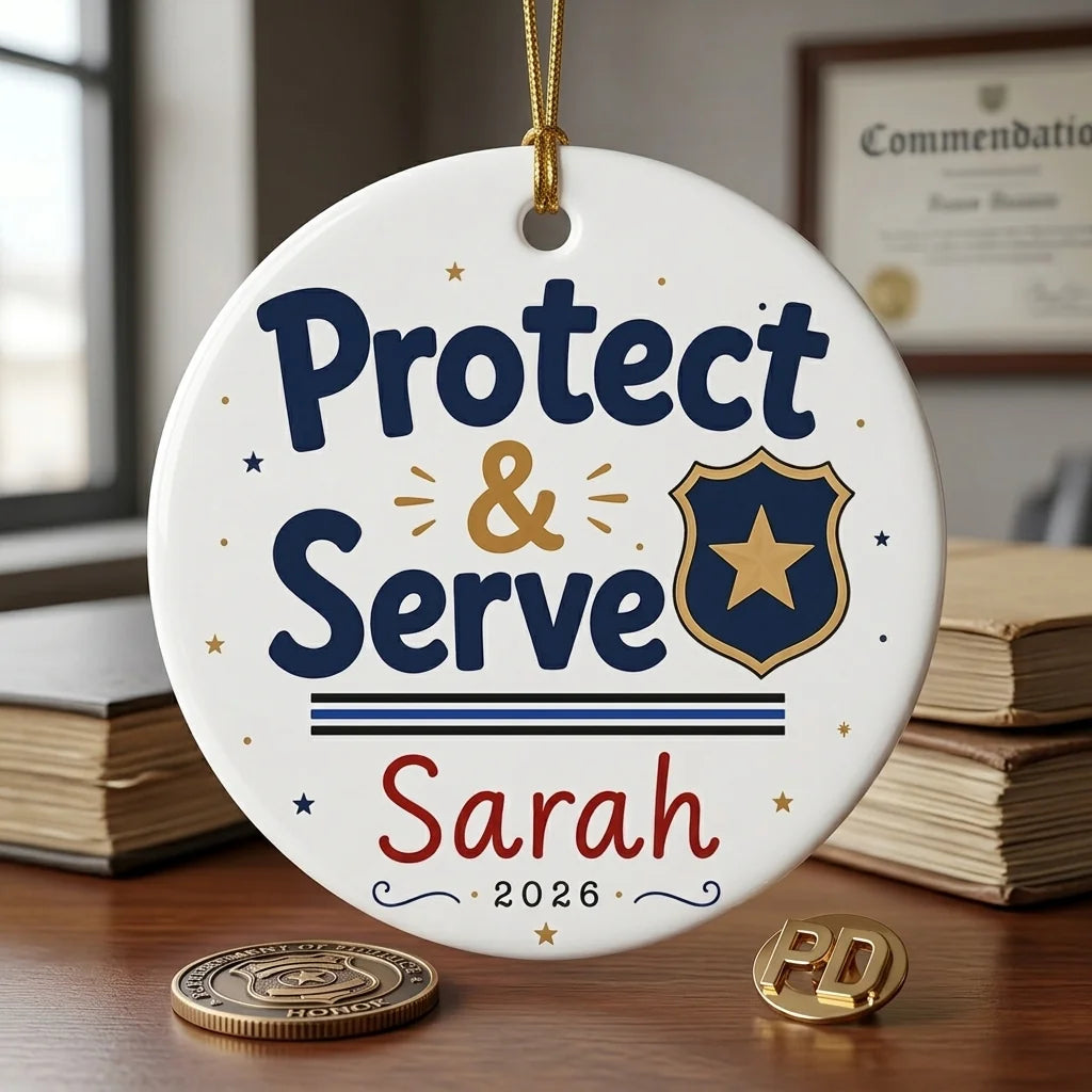 Police Badge Personalized Military Christmas Ornament 2026 lifestyle