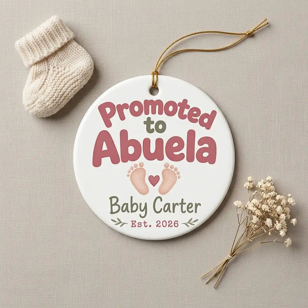 Promoted to Abuela Personalized Promoted To Grandma Christmas Ornament 2026 detail 2