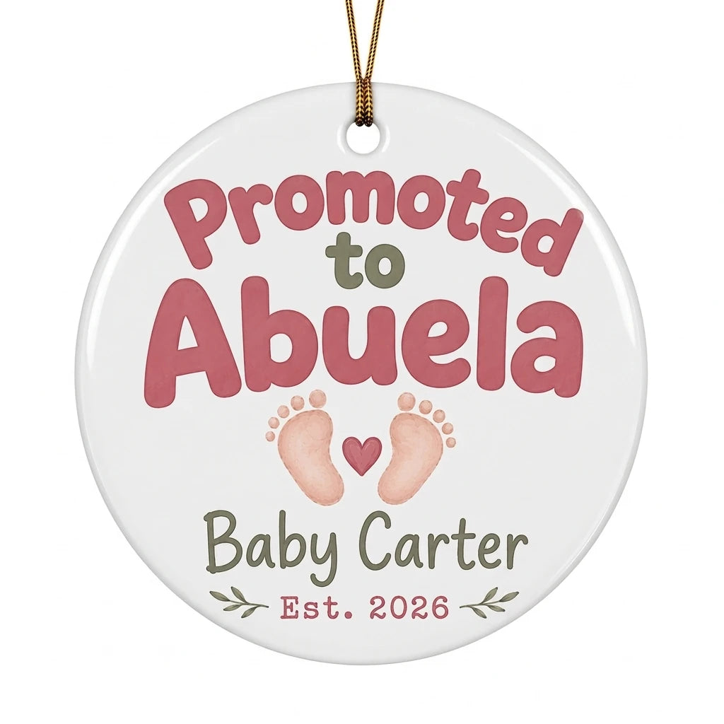 Promoted to Abuela Personalized Promoted To Grandma Christmas Ornament 2026 hero