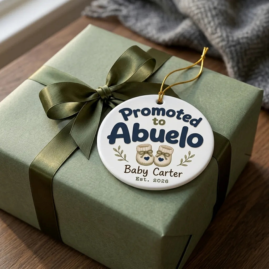 Promoted to Abuelo Personalized Promoted To Grandma Christmas Ornament 2026 gift