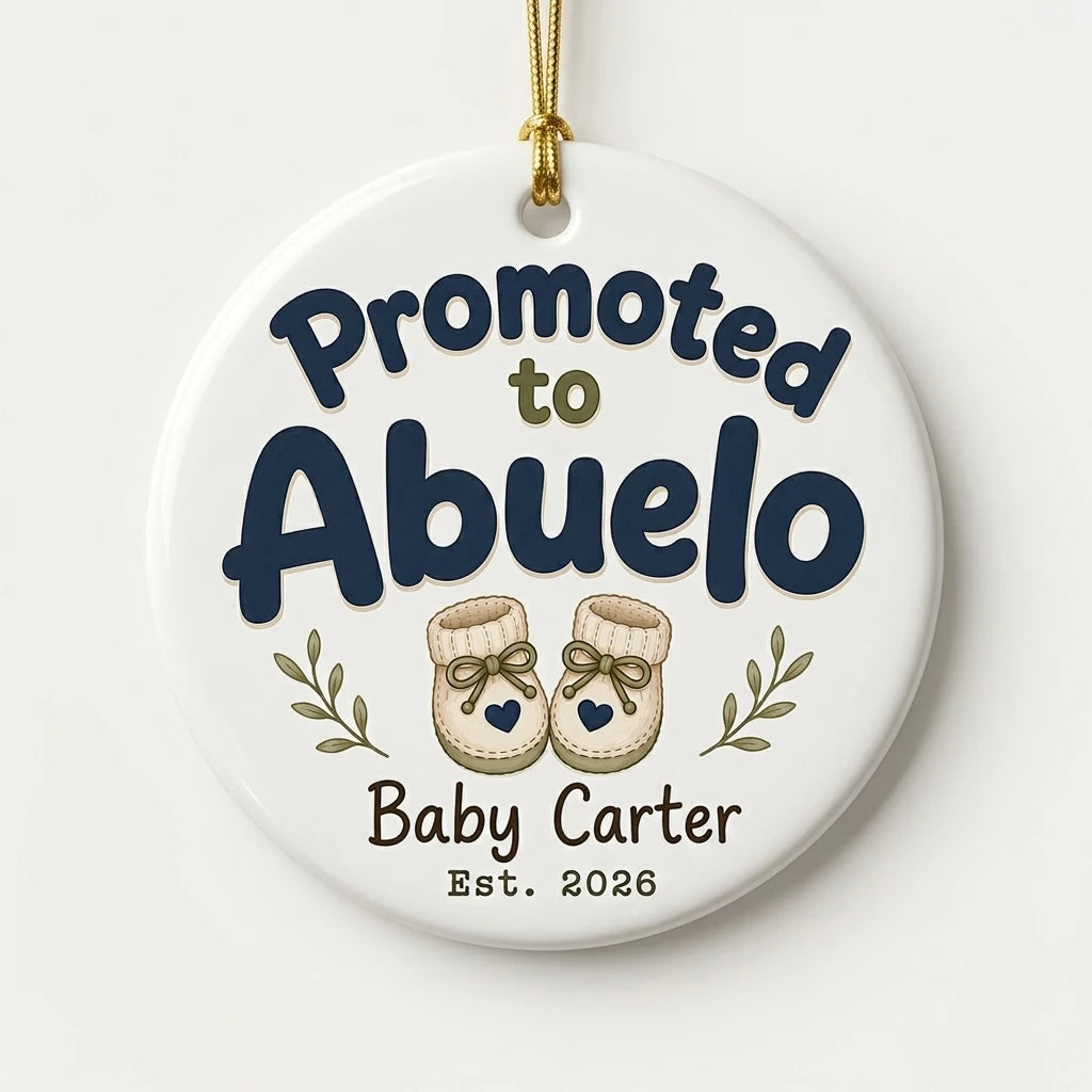 Promoted to Abuelo Personalized Promoted To Grandma Christmas Ornament 2026 hero