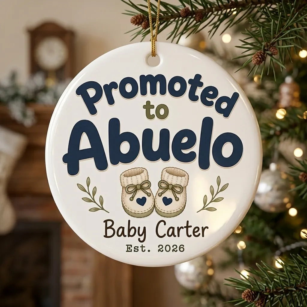 Promoted to Abuelo Personalized Promoted To Grandma Christmas Ornament 2026 lifestyle