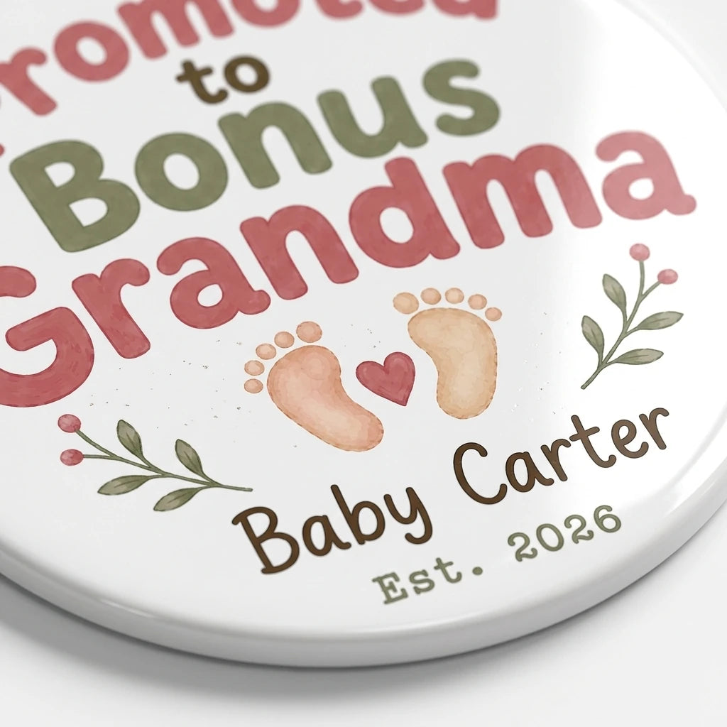 Promoted to Bonus Grandma Personalized Grandma Christmas Ornament 2026 detail