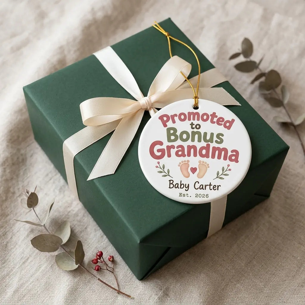 Promoted to Bonus Grandma Personalized Grandma Christmas Ornament 2026 gift