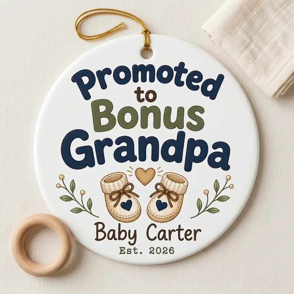 Promoted to Bonus Grandpa Personalized Grandpa Christmas Ornament 2026 detail 2