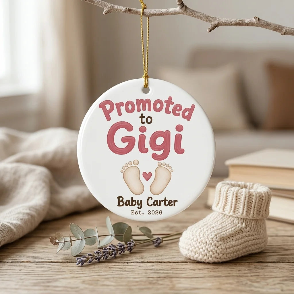 Promoted to Gigi Personalized Gigi Christmas Ornament 2026 lifestyle