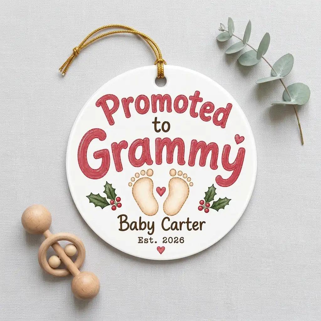 Promoted to Grammy Personalized Promoted To Grandma Christmas Ornament 2026 detail 2