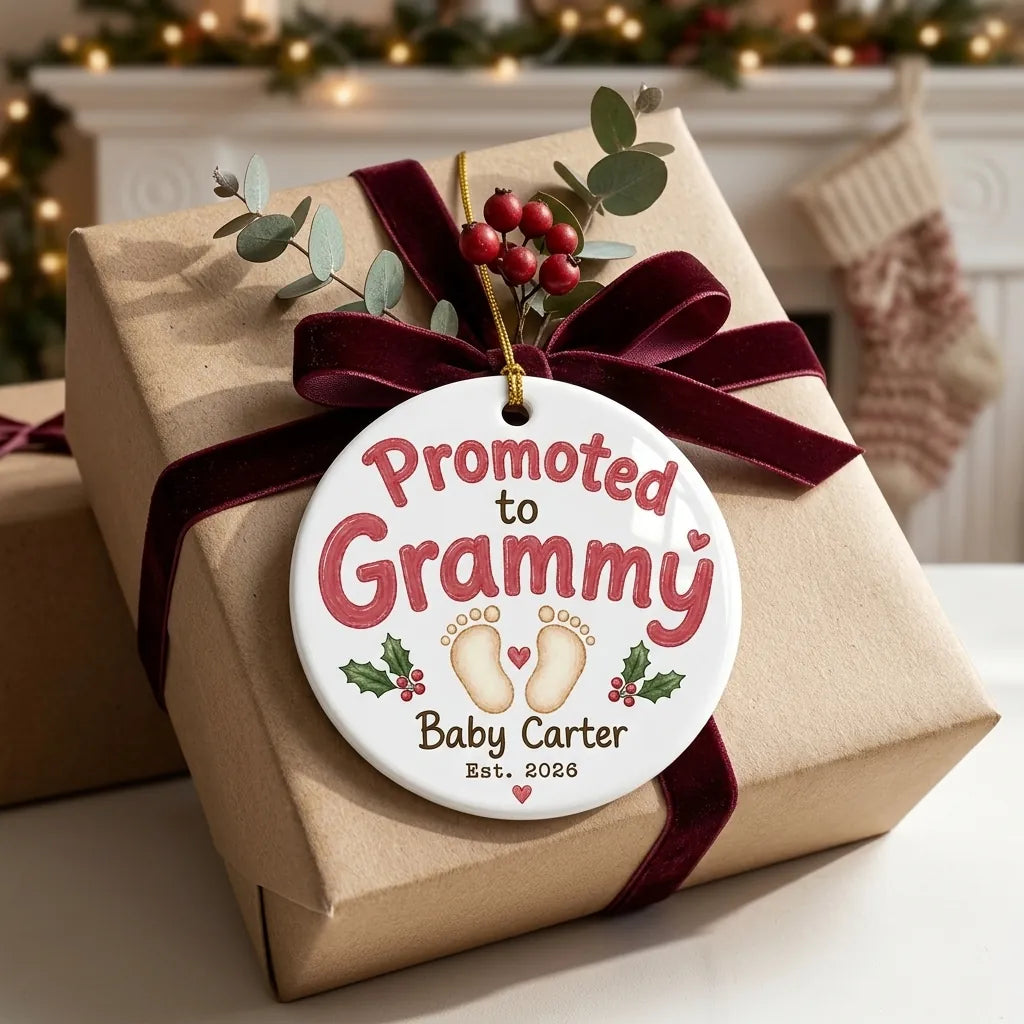 Promoted to Grammy Personalized Promoted To Grandma Christmas Ornament 2026 gift