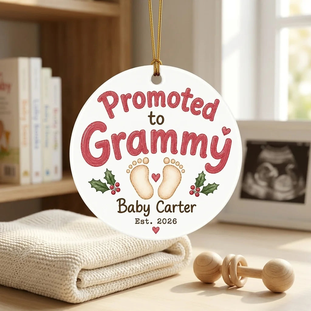 Promoted to Grammy Personalized Promoted To Grandma Christmas Ornament 2026 lifestyle