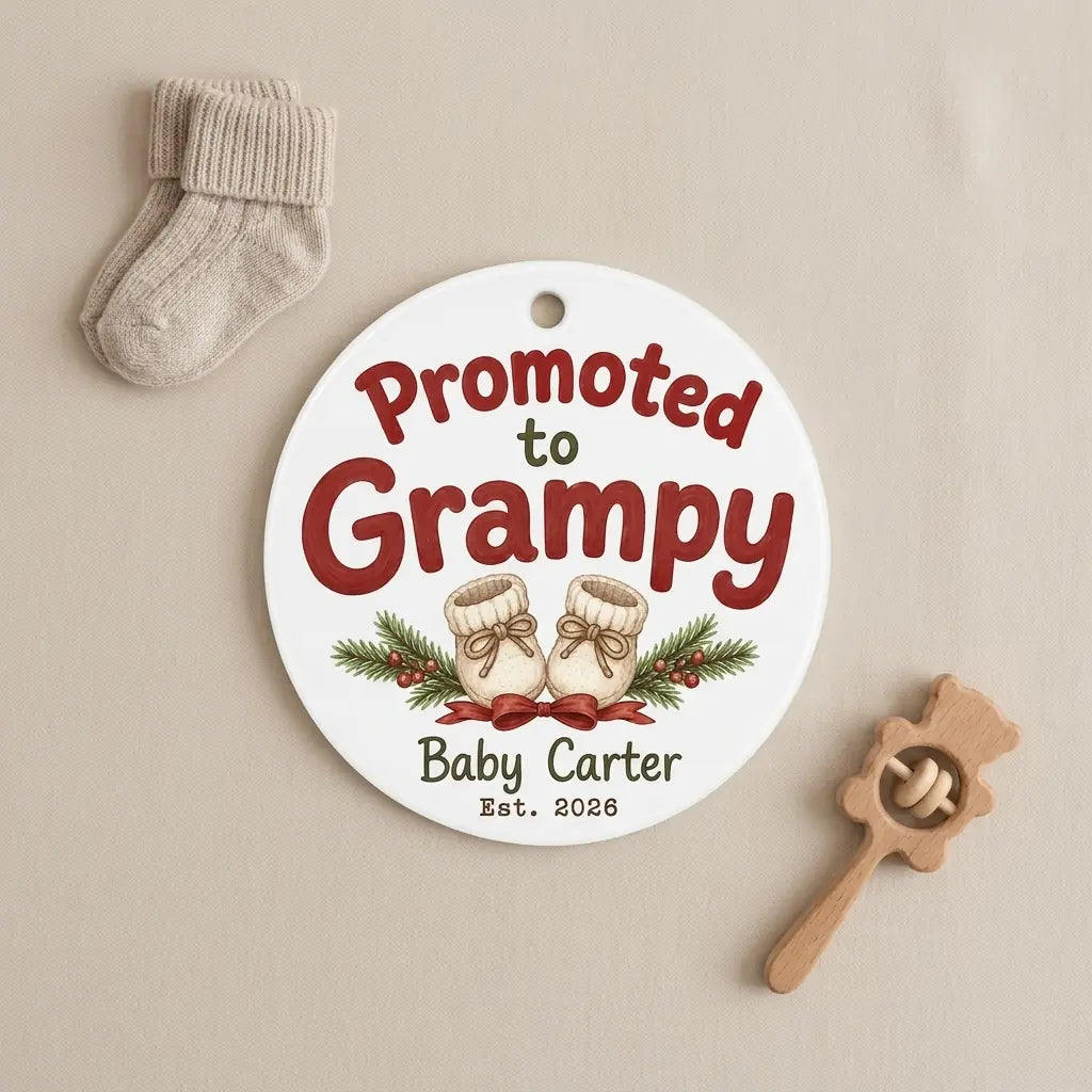 Promoted to Grampy Personalized Promoted To Grandma Christmas Ornament 2026 detail 2