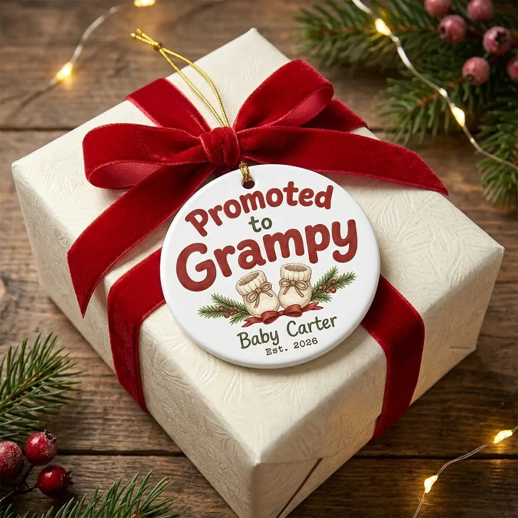 Promoted to Grampy Personalized Promoted To Grandma Christmas Ornament 2026 gift