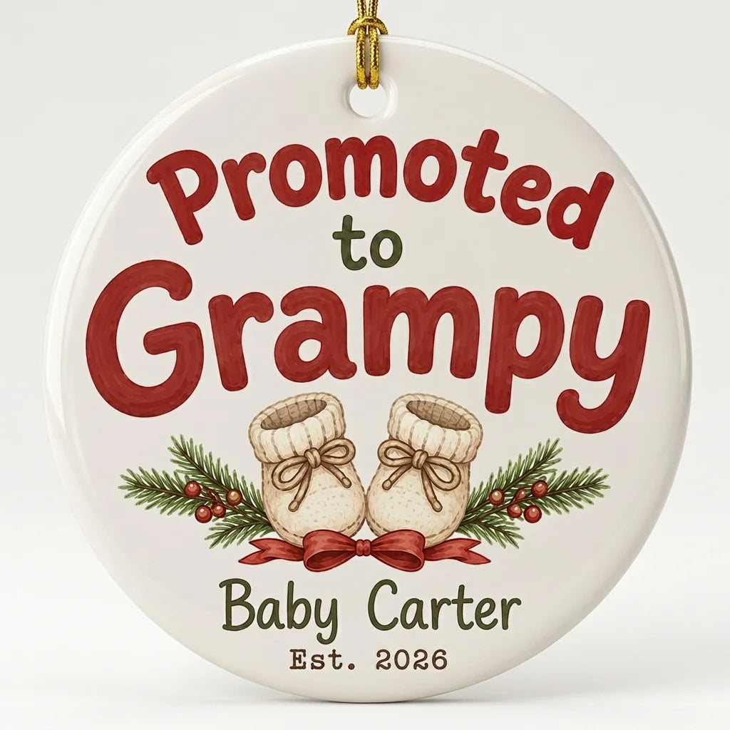 Promoted to Grampy Personalized Promoted To Grandma Christmas Ornament 2026 hero