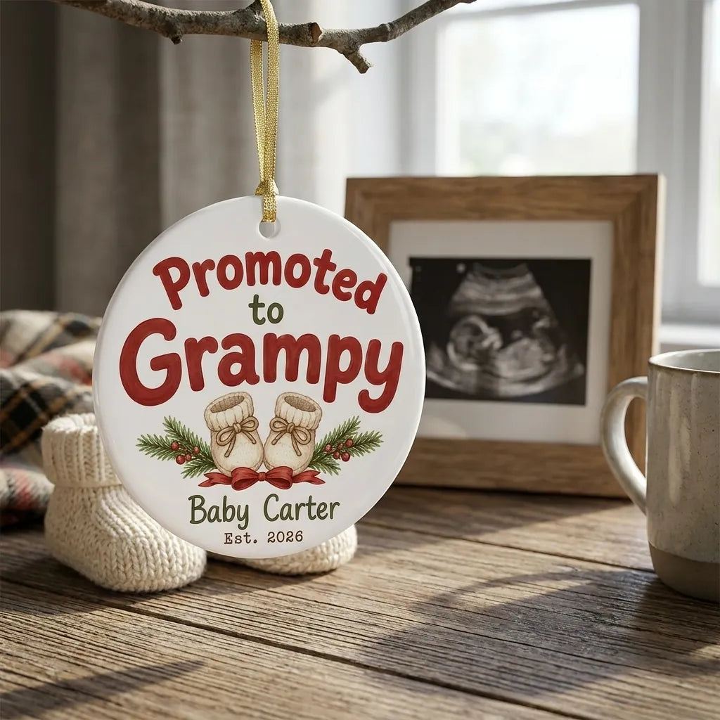 Promoted to Grampy Personalized Promoted To Grandma Christmas Ornament 2026 lifestyle