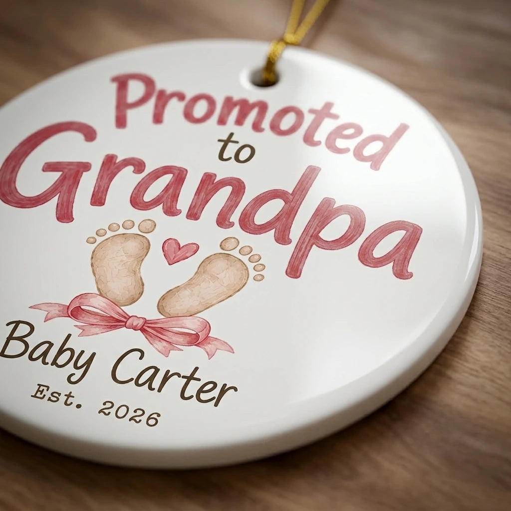 Promoted to Grandma Personalized Grandma Christmas Ornament 2026 detail