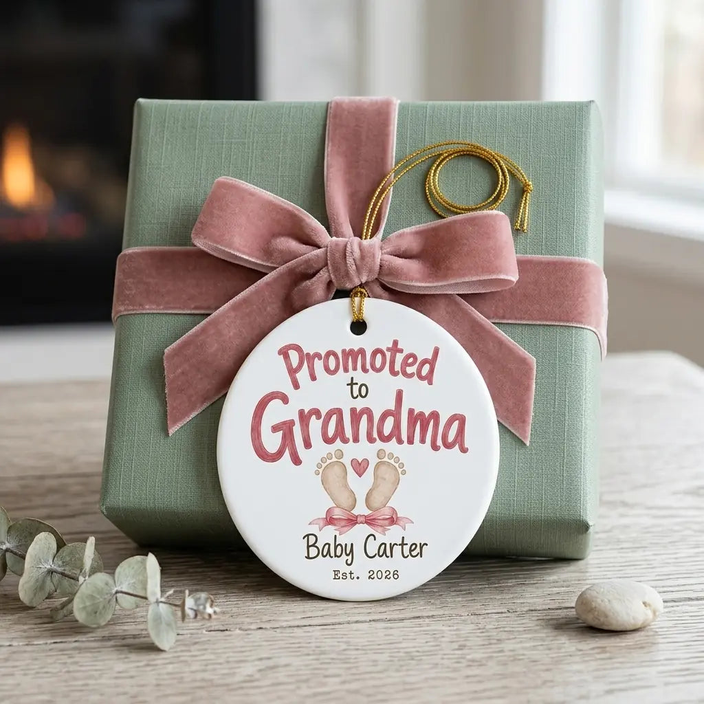Promoted to Grandma Personalized Grandma Christmas Ornament 2026 gift