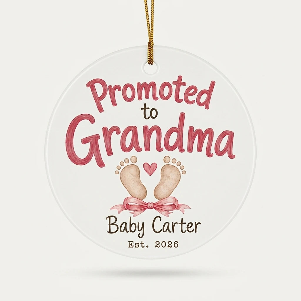 Promoted to Grandma Personalized Grandma Christmas Ornament 2026 hero