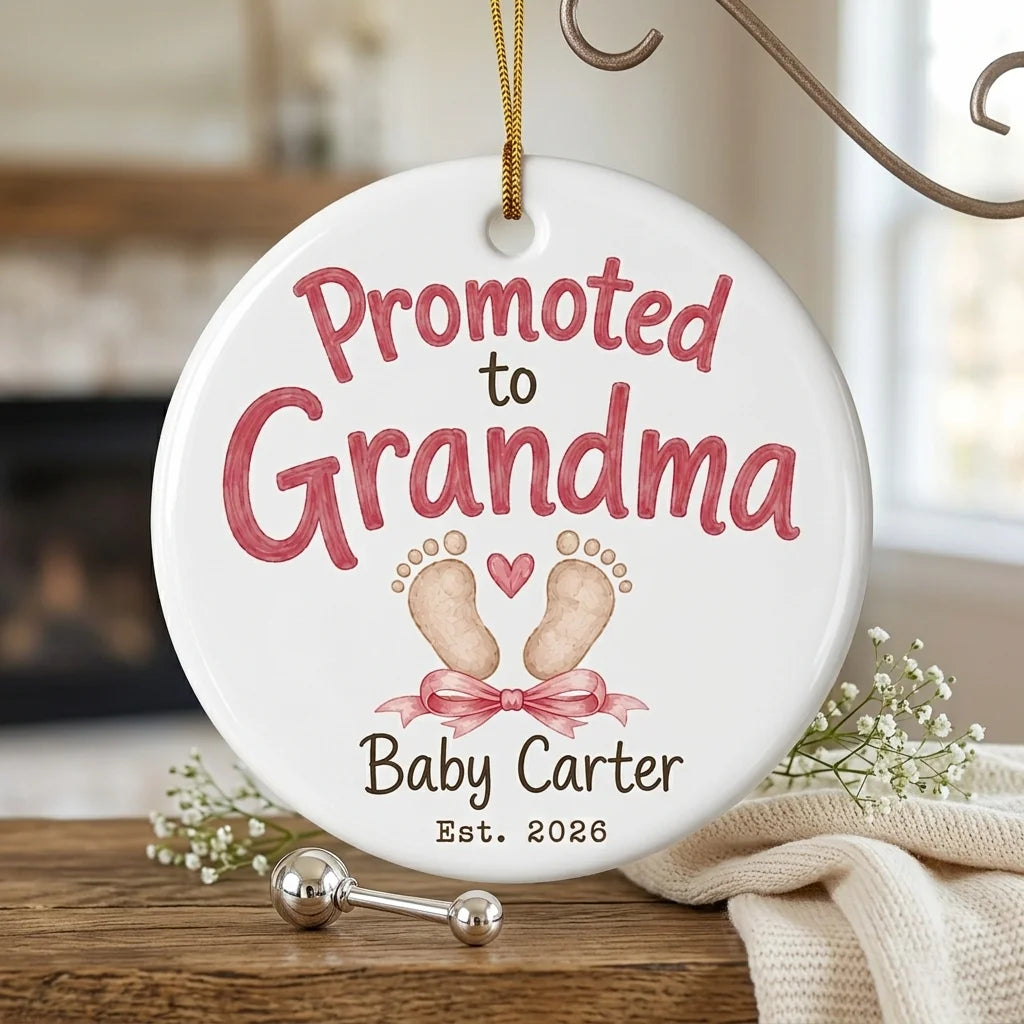 Promoted to Grandma Personalized Grandma Christmas Ornament 2026 lifestyle
