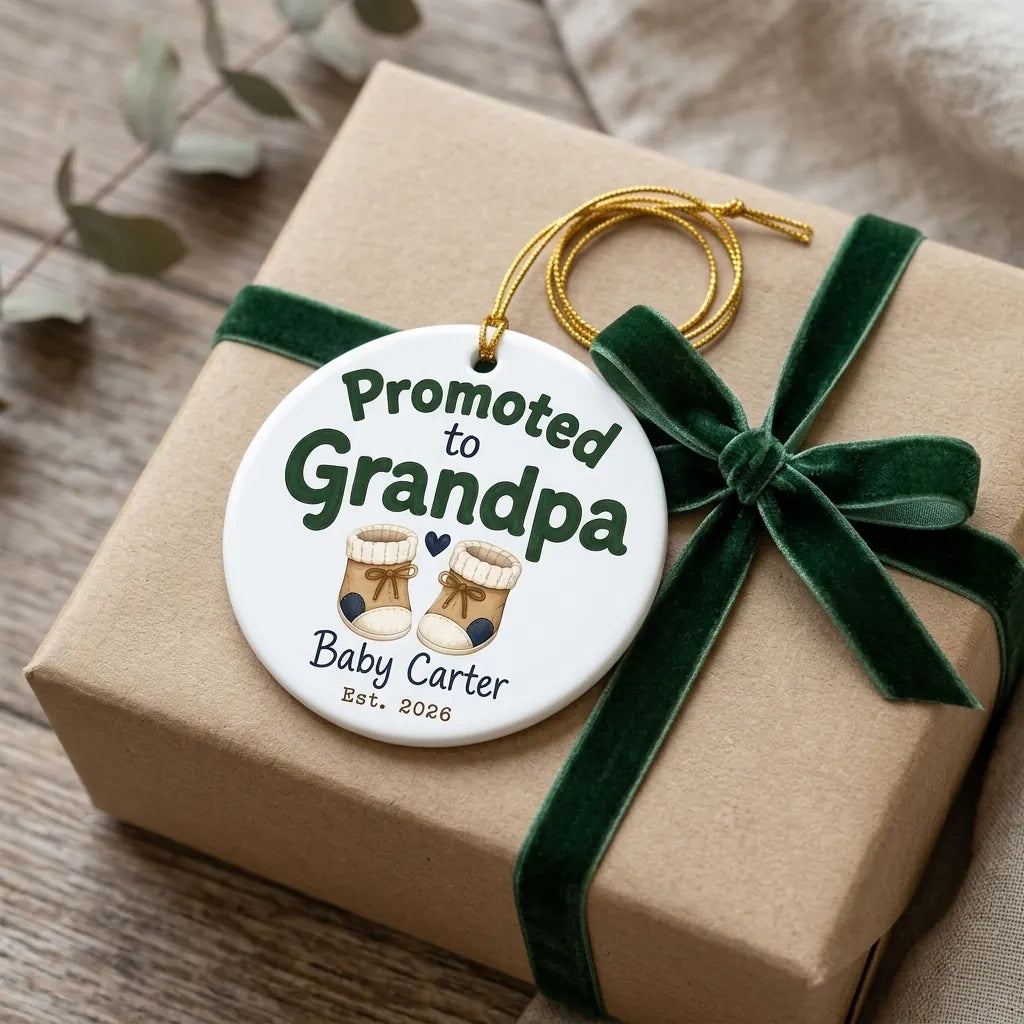 Promoted to Grandpa Personalized Grandpa Christmas Ornament 2026 gift