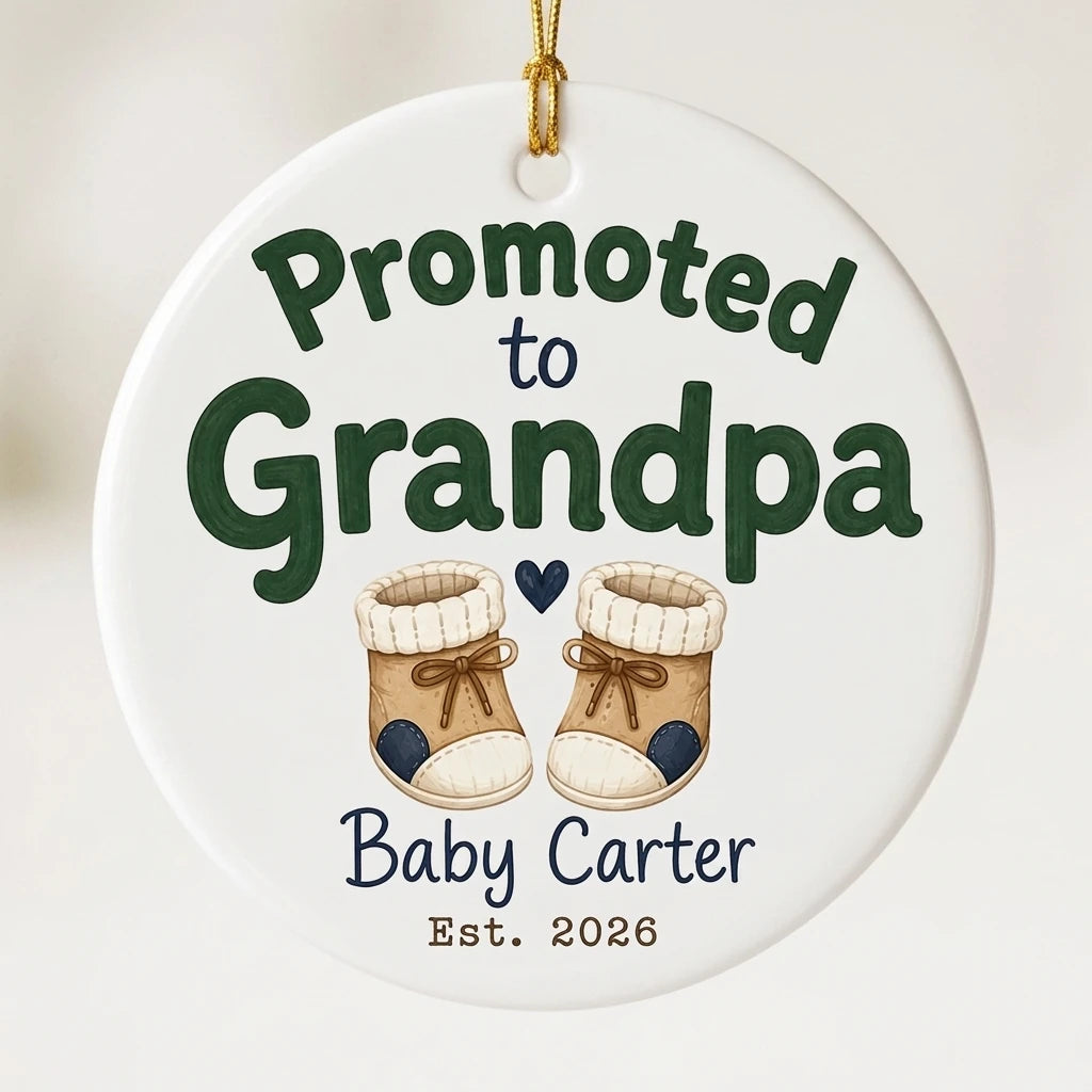Promoted to Grandpa Personalized Grandpa Christmas Ornament 2026 hero