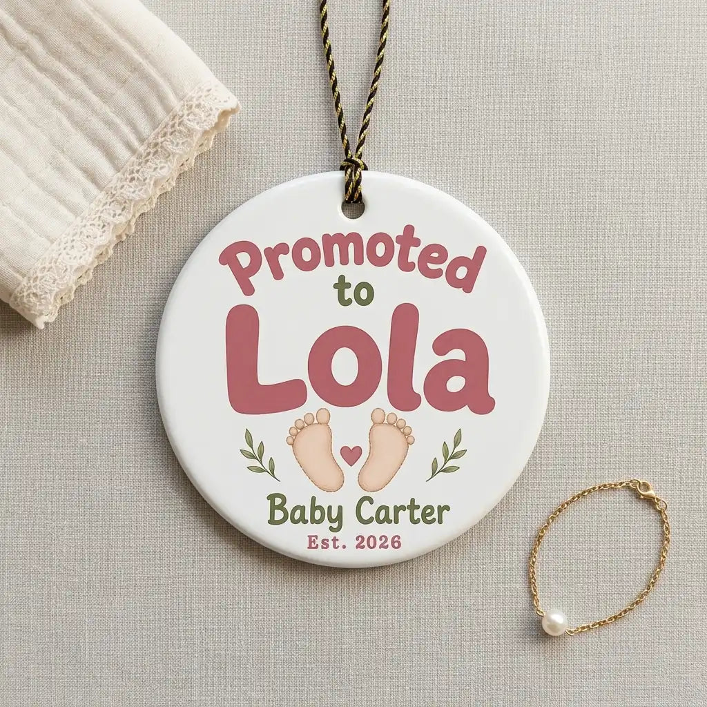 Promoted to Lola Personalized Promoted To Grandma Christmas Ornament 2026 detail 2