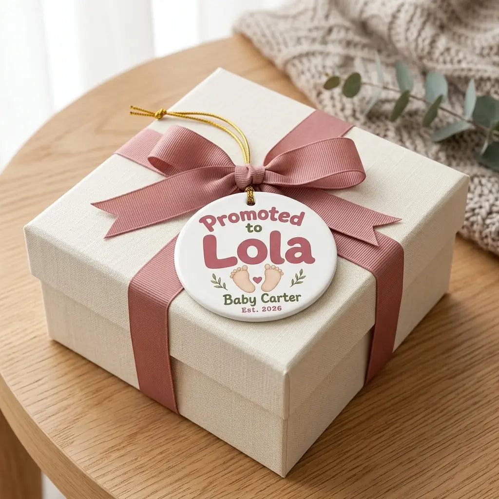 Promoted to Lola Personalized Promoted To Grandma Christmas Ornament 2026 gift