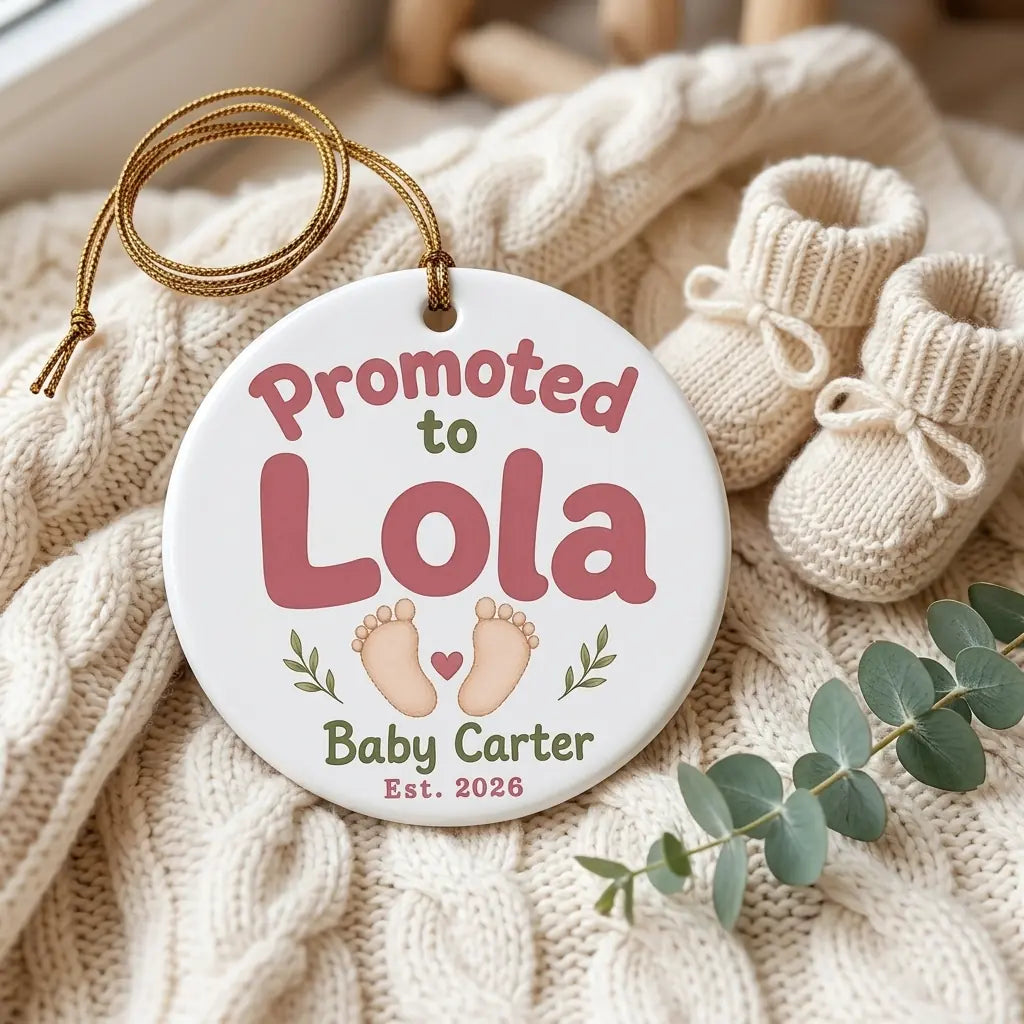 Promoted to Lola Personalized Promoted To Grandma Christmas Ornament 2026 lifestyle