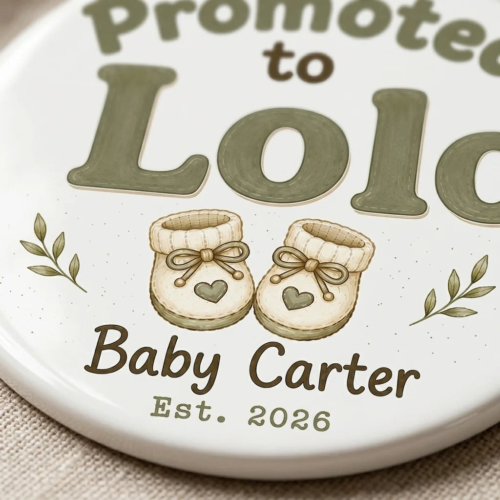 Promoted to Lolo Personalized Promoted To Grandma Christmas Ornament 2026 detail