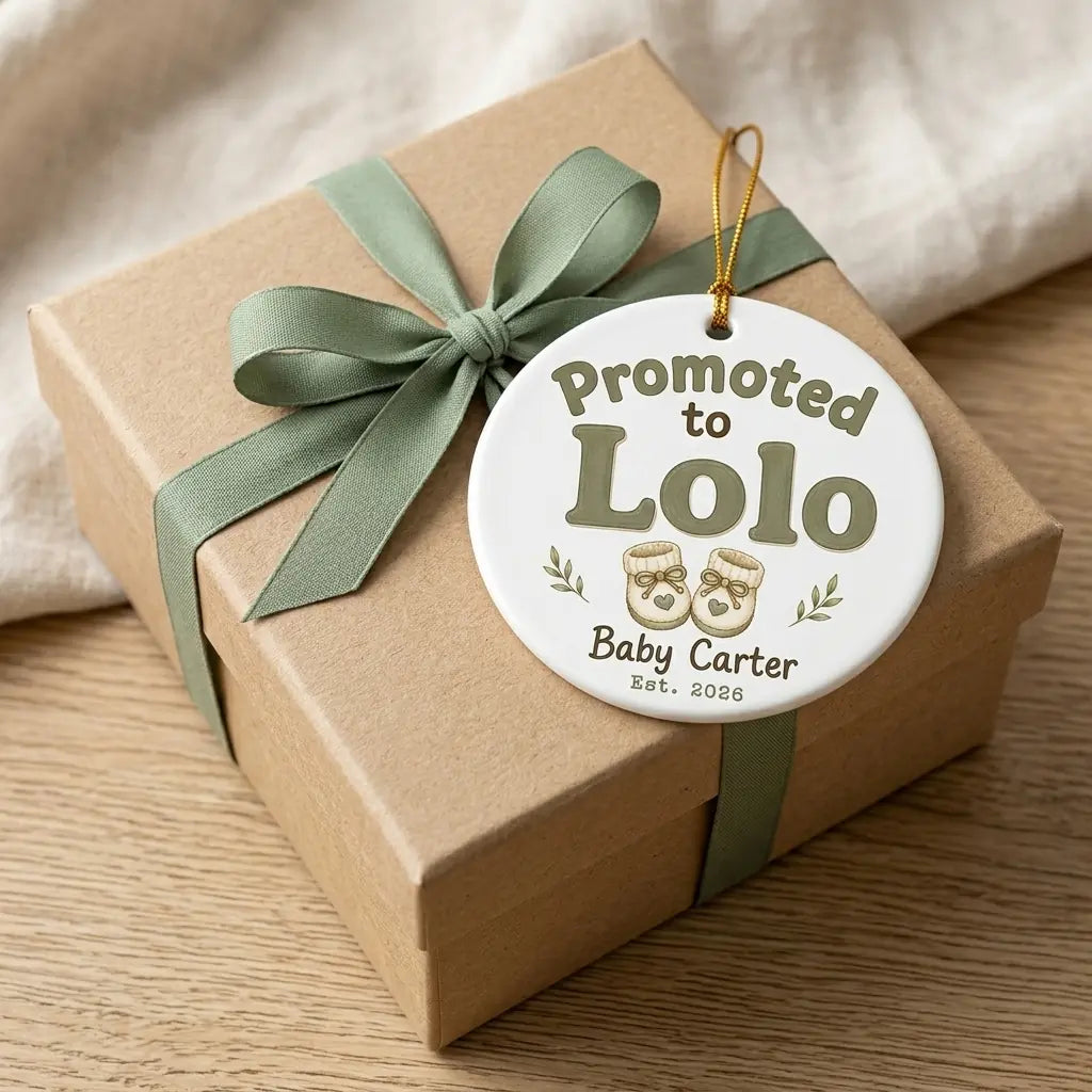 Promoted to Lolo Personalized Promoted To Grandma Christmas Ornament 2026 gift