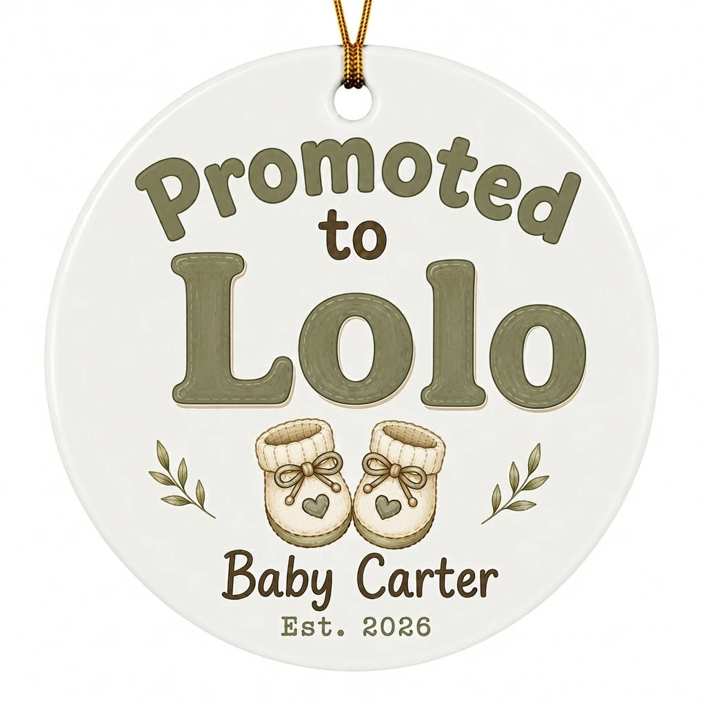 Promoted to Lolo Personalized Promoted To Grandma Christmas Ornament 2026 hero