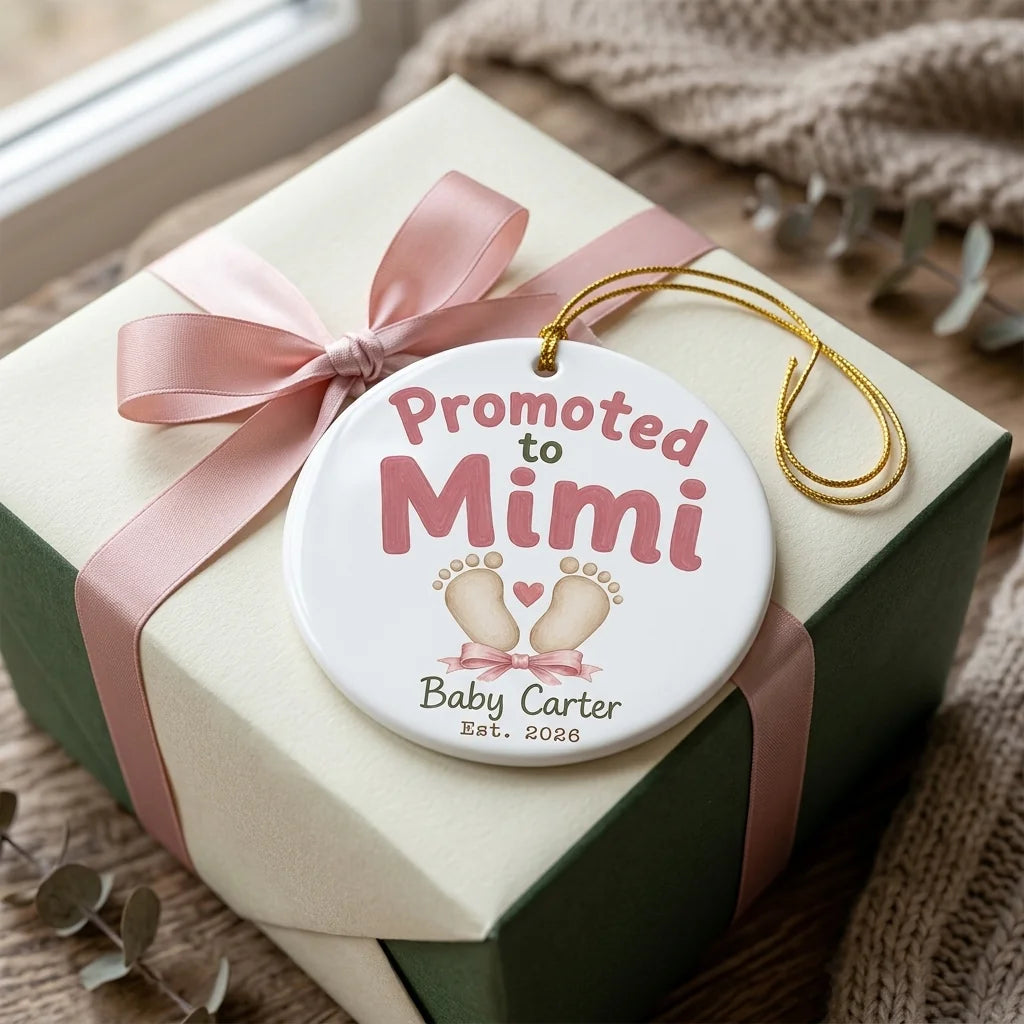 Promoted to Mimi Personalized Mimi Christmas Ornament 2026 gift