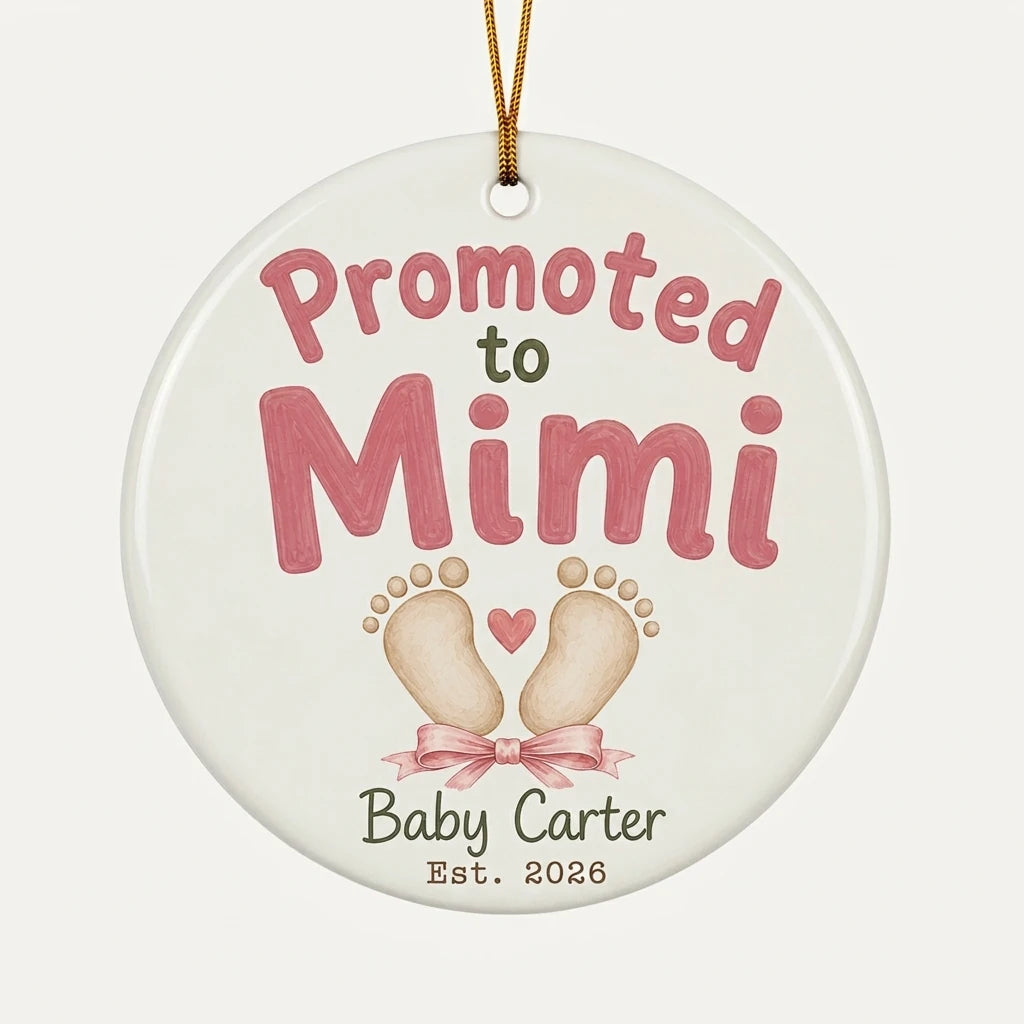 Promoted to Mimi Personalized Mimi Christmas Ornament 2026 hero