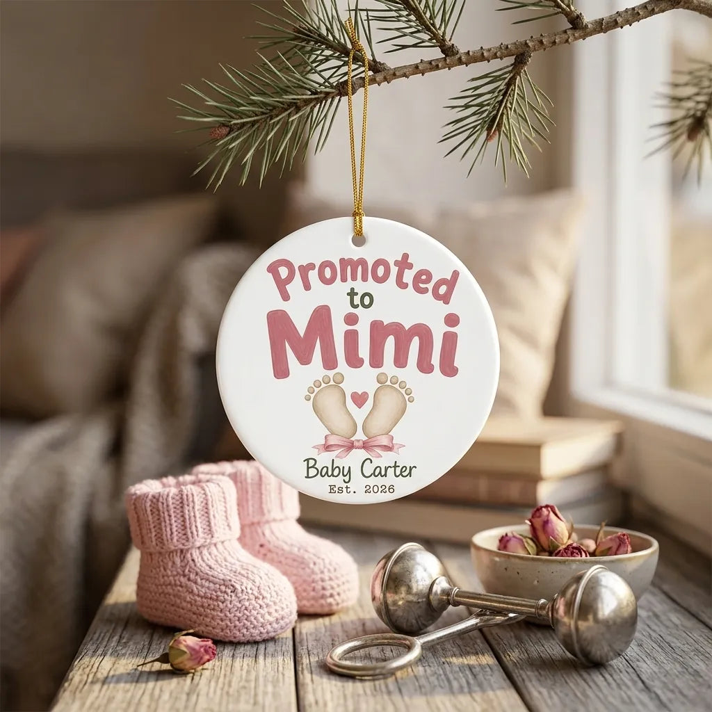 Promoted to Mimi Personalized Mimi Christmas Ornament 2026 lifestyle