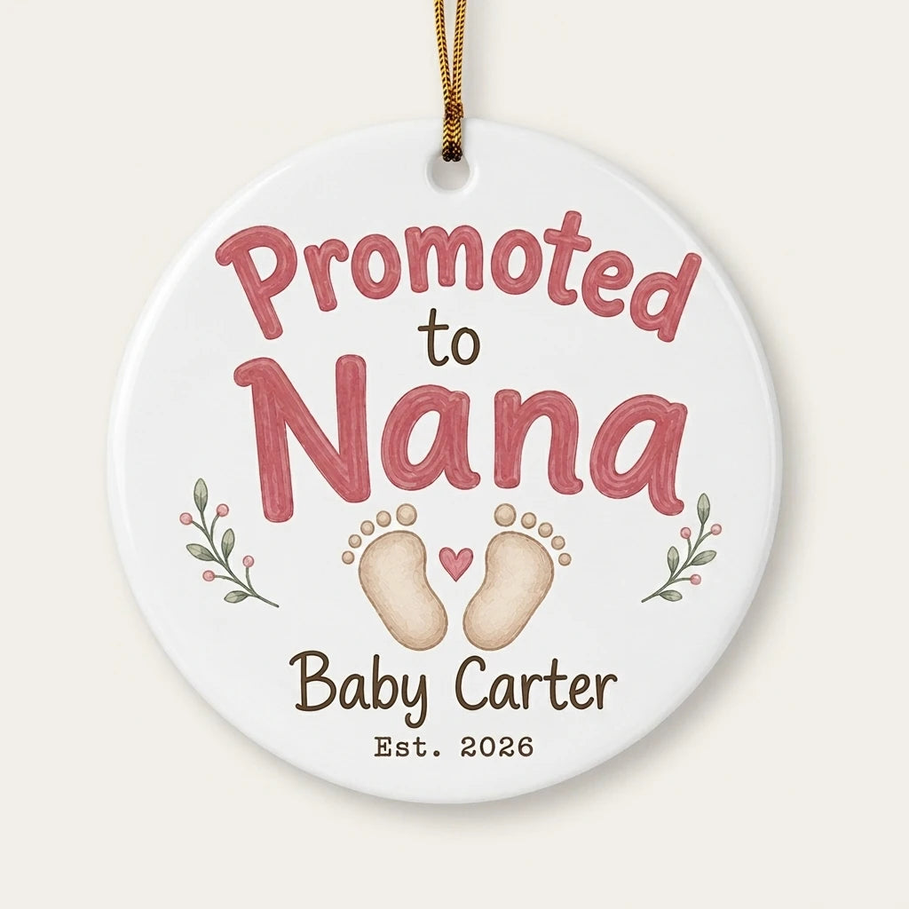 Promoted to Nana Personalized Nana Christmas Ornament 2026 hero