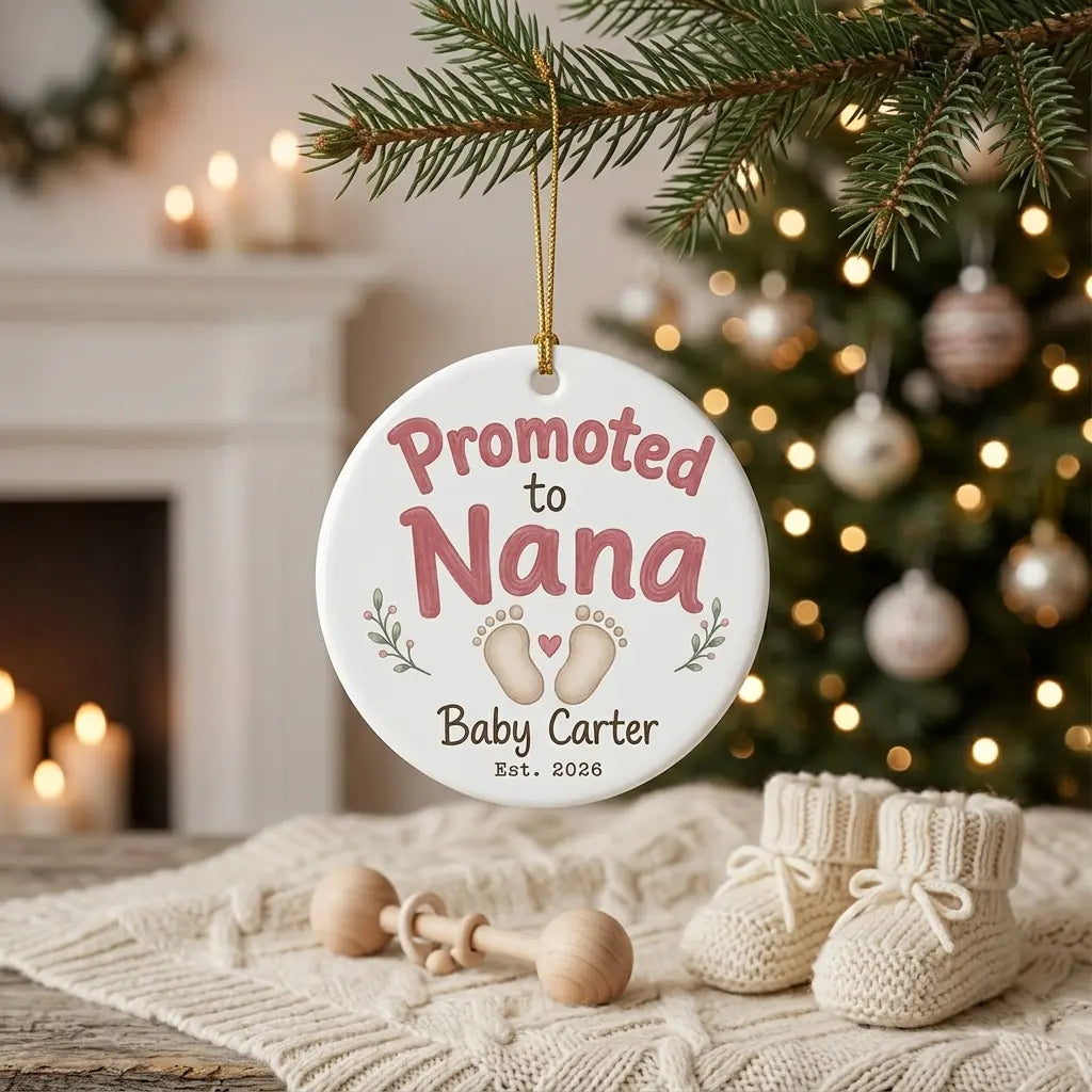 Promoted to Nana Personalized Nana Christmas Ornament 2026 lifestyle