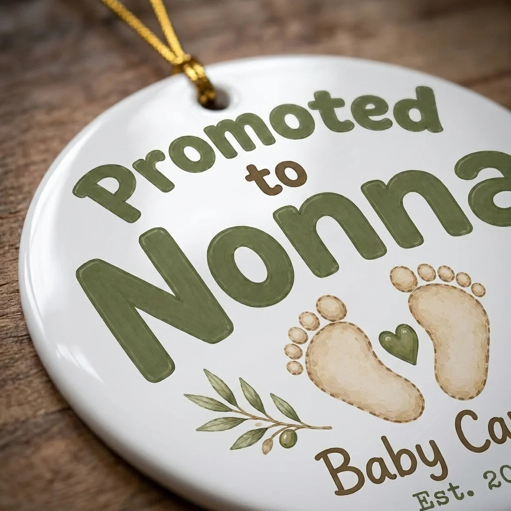 Promoted to Nonna Personalized Promoted To Grandma Christmas Ornament 2026 detail
