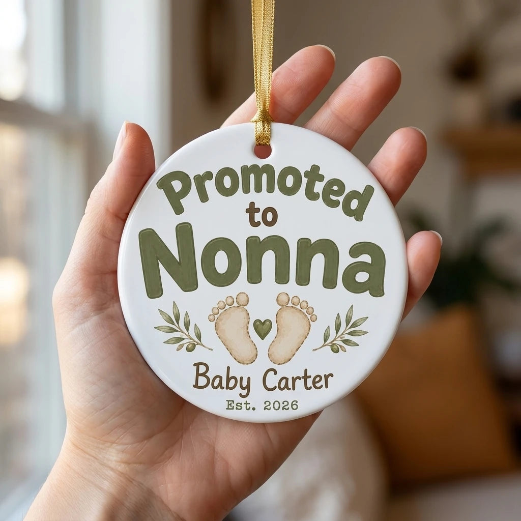 Promoted to Nonna Personalized Promoted To Grandma Christmas Ornament 2026 hand