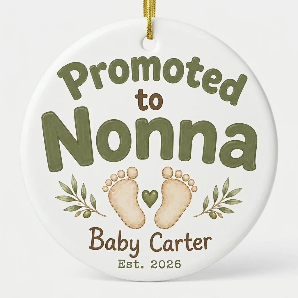 Promoted to Nonna Personalized Promoted To Grandma Christmas Ornament 2026 hero