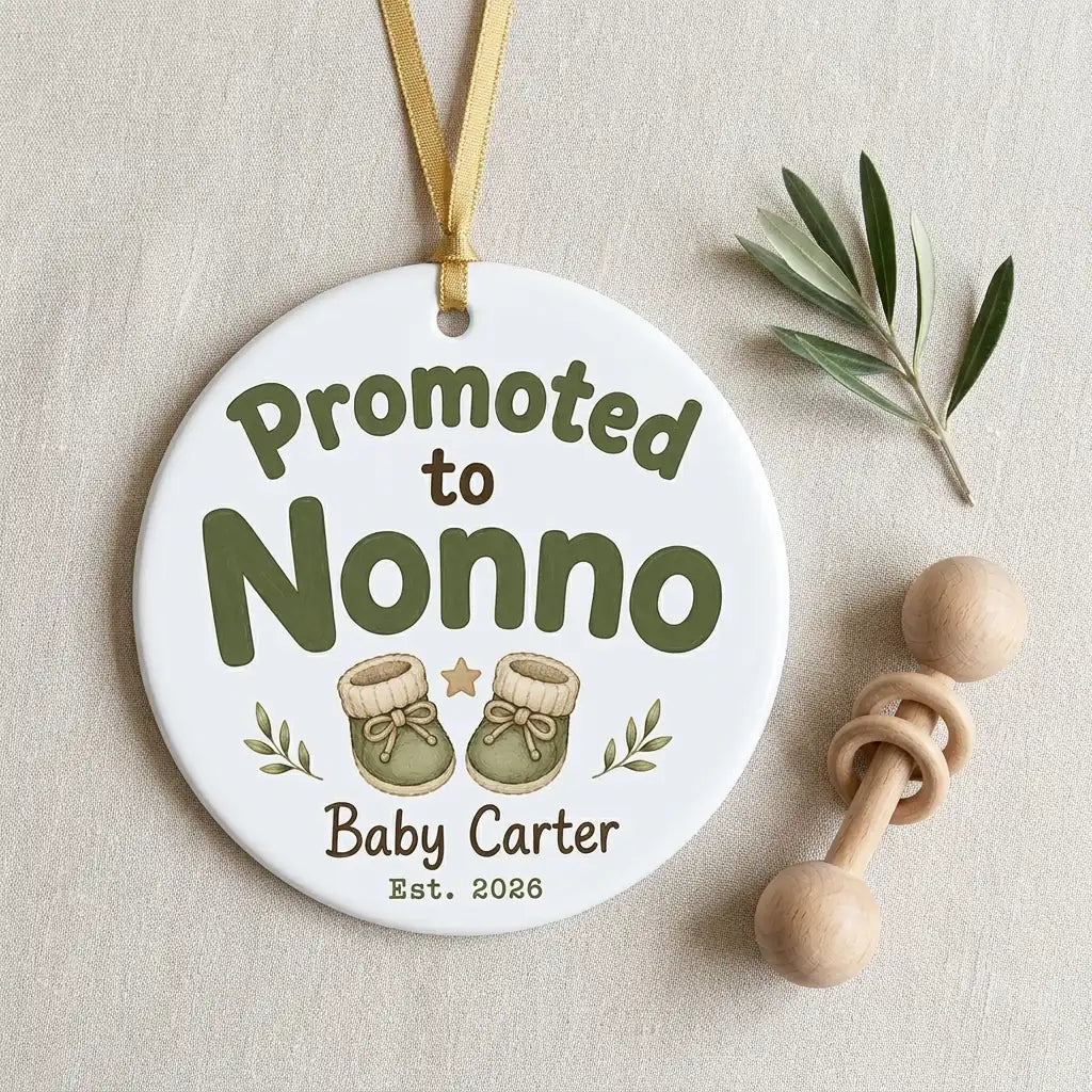Promoted to Nonno Personalized Promoted To Grandma Christmas Ornament 2026 detail