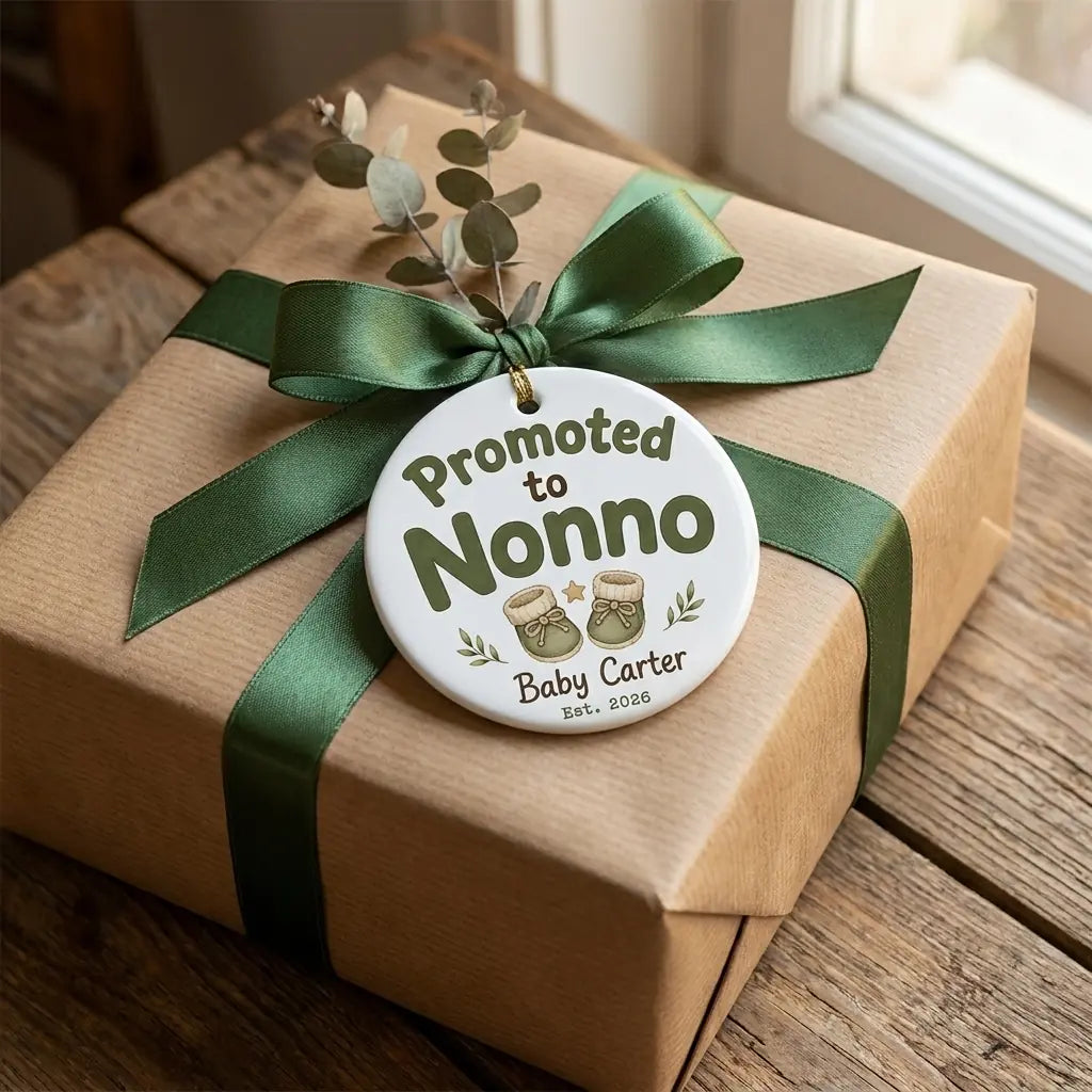 Promoted to Nonno Personalized Promoted To Grandma Christmas Ornament 2026 gift