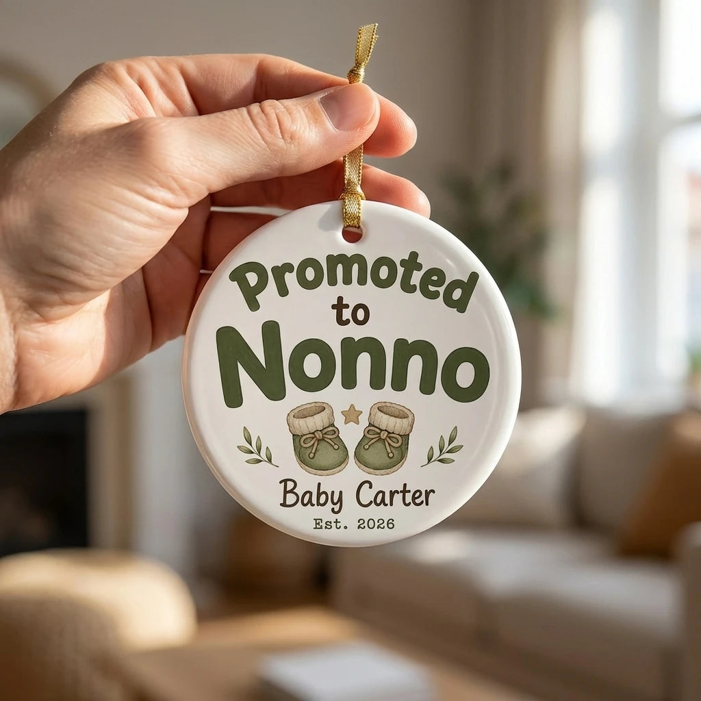 Promoted to Nonno Personalized Promoted To Grandma Christmas Ornament 2026 hand