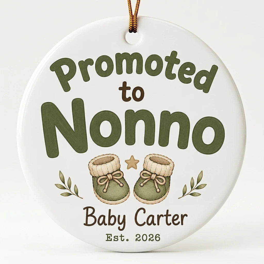 Promoted to Nonno Personalized Promoted To Grandma Christmas Ornament 2026 hero