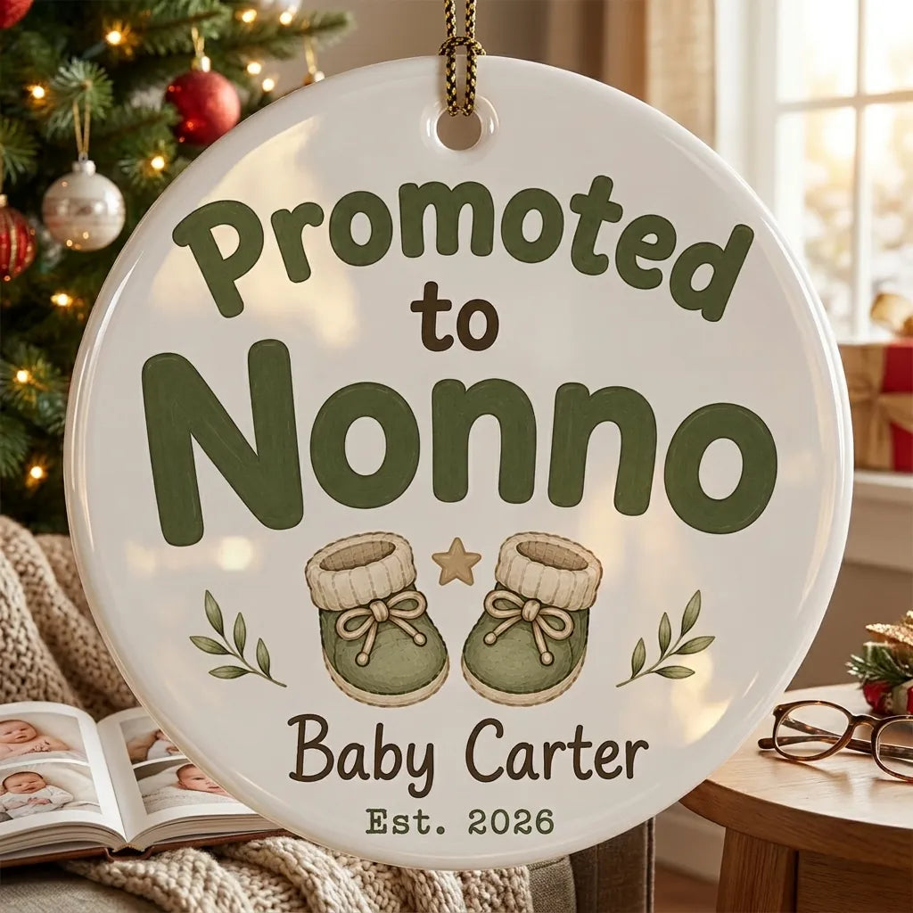 Promoted to Nonno Personalized Promoted To Grandma Christmas Ornament 2026 lifestyle