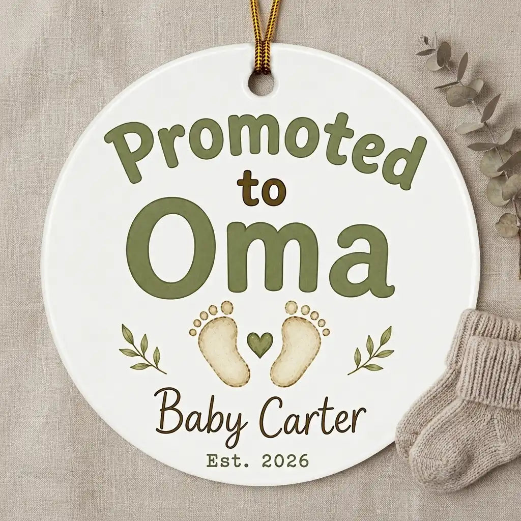 Promoted to Oma Personalized Promoted To Grandma Christmas Ornament 2026 detail 2