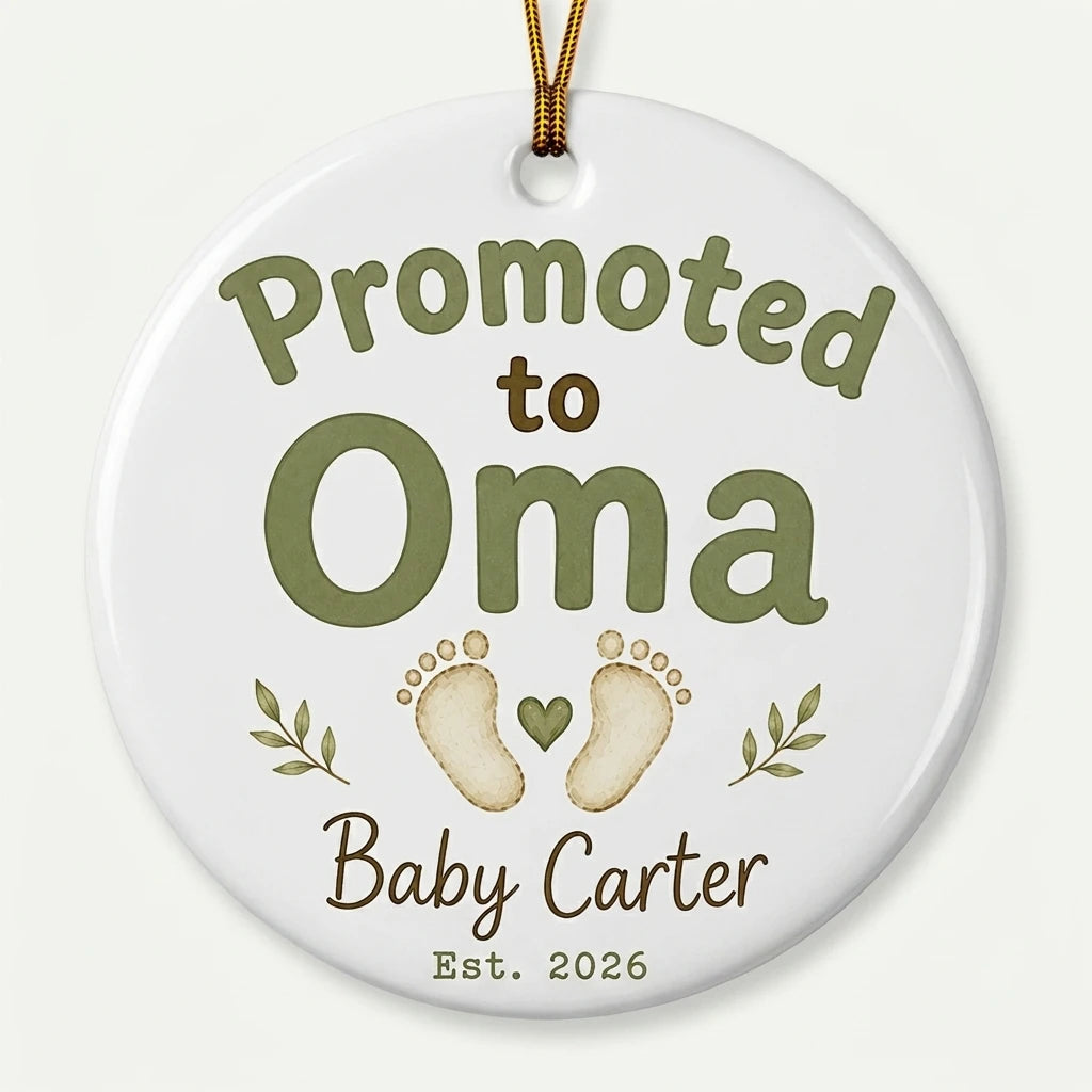 Promoted to Oma Personalized Promoted To Grandma Christmas Ornament 2026 hero