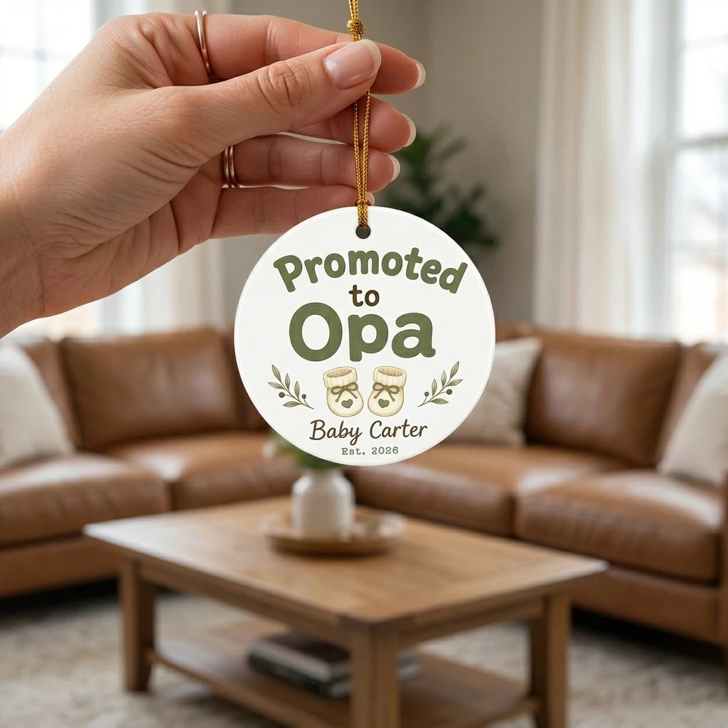 Promoted to Opa Personalized Promoted To Grandma Christmas Ornament 2026 hand