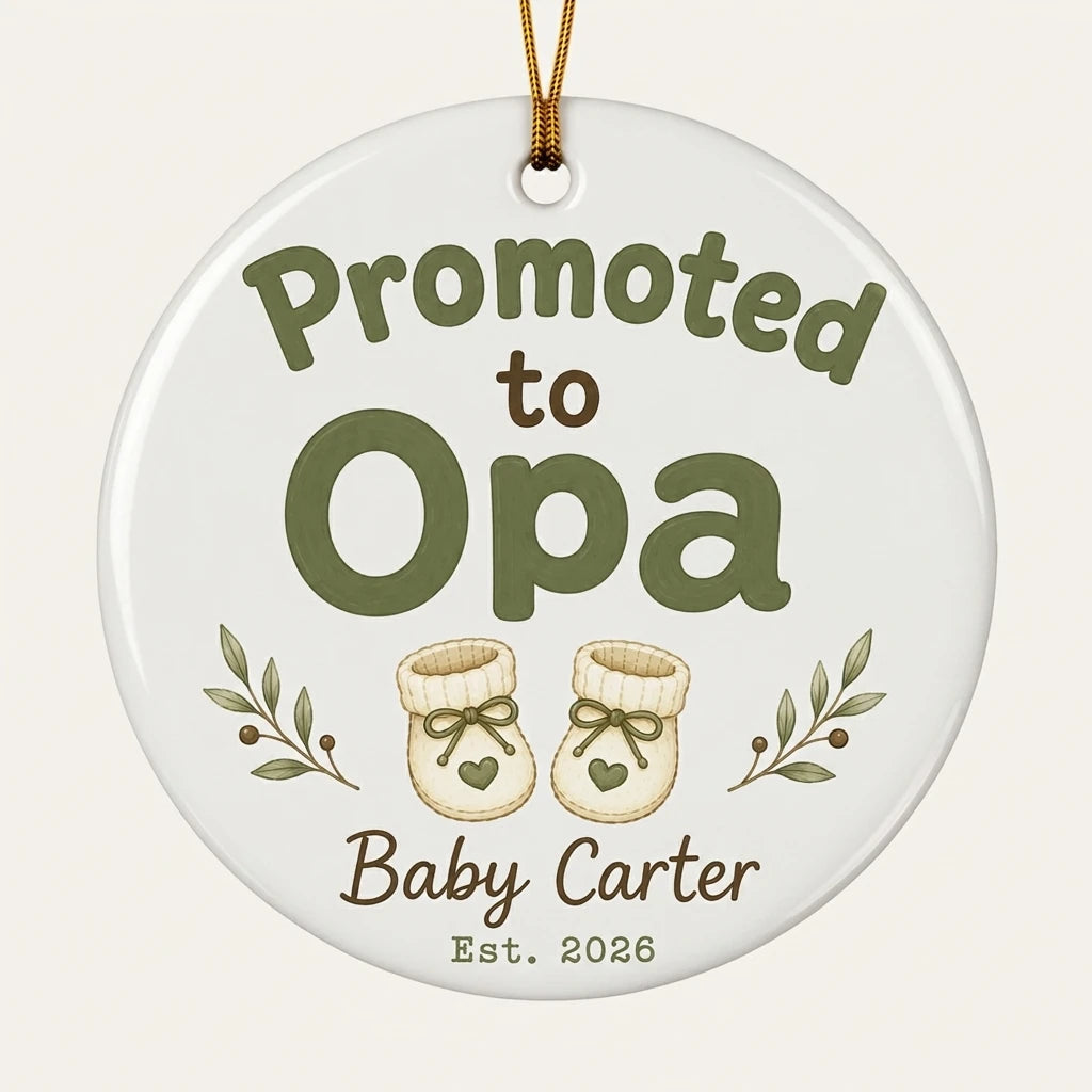 Promoted to Opa Personalized Promoted To Grandma Christmas Ornament 2026 hero