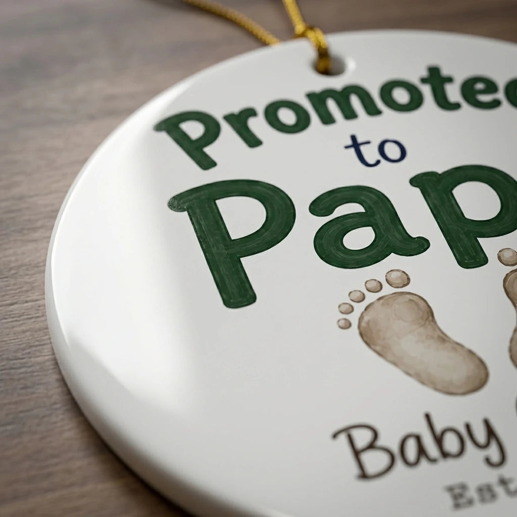 Promoted to Papa Personalized Papa Christmas Ornament 2026 detail